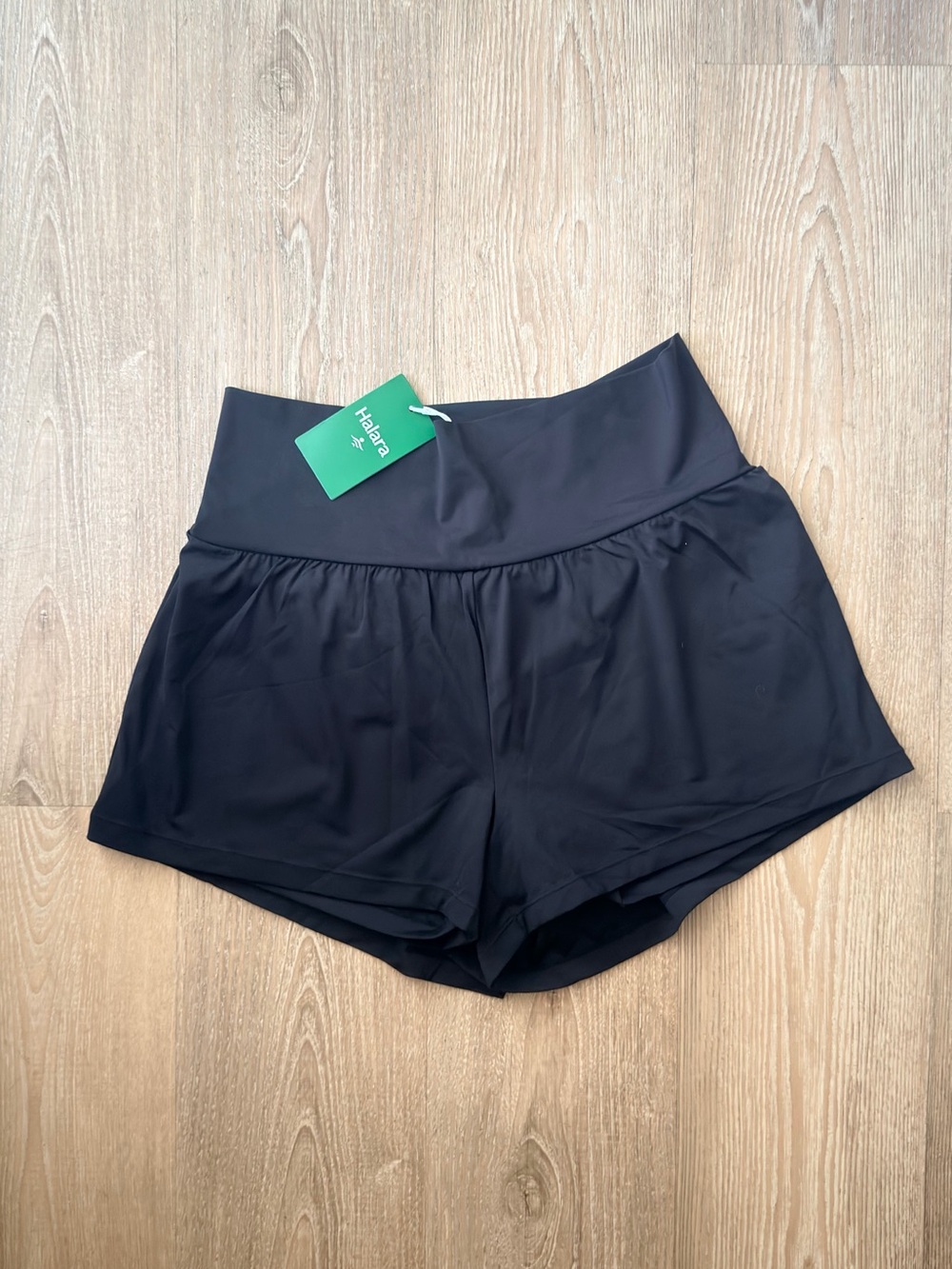HALARA Black High-Rise Athletic Shorts with Wide Waistband